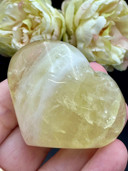 Lemon Quartz Chunky Heart - Various Options