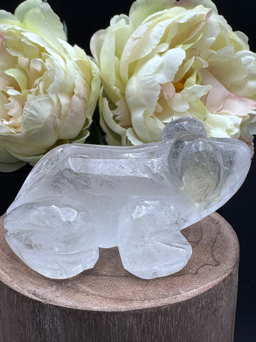 Clear Quartz Crystal Frog