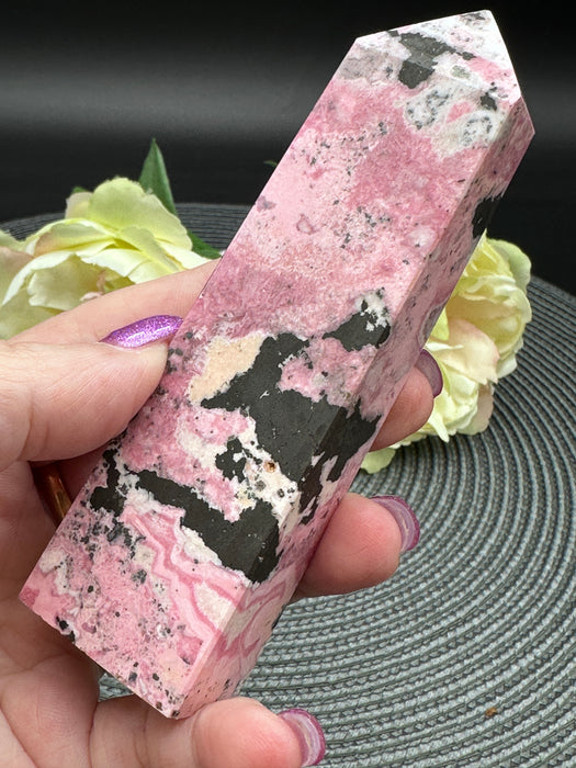 Rhodonite Crystal Tower Point