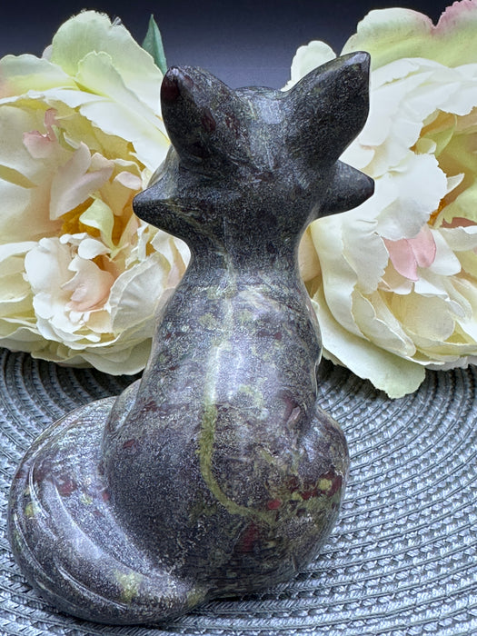 Dragon's Blood Jasper Fox Carving
