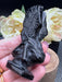 Black Obsidian Crying Angel Carving - Fallen Angel