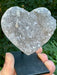 Druzy Agate Heart on Black Metal Stand
