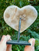 Druzy Agate Heart on Black Metal Stand