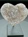 Druzy Agate Heart on Black Metal Stand