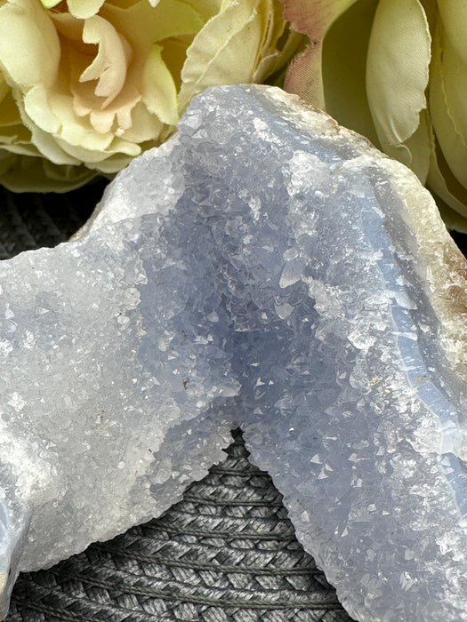 Blue Lace Agate Raw Specimen #1 - beautiful sparkling druzy