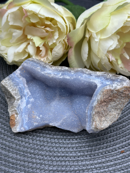 Blue Lace Agate Raw Specimen - super sparkling druzy 