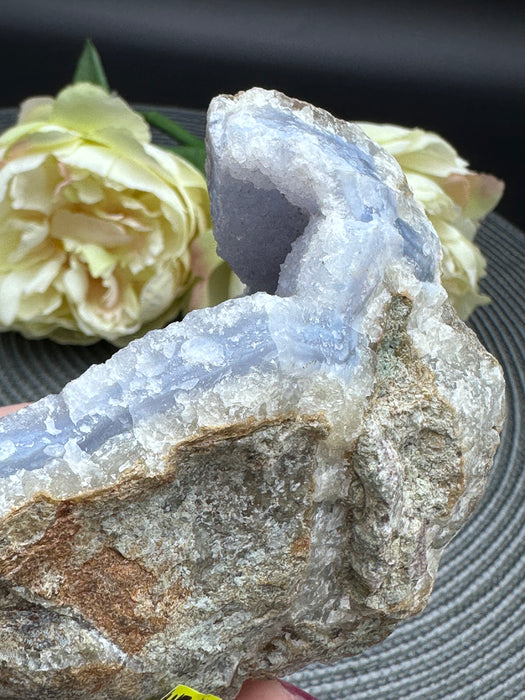Blue Lace Agate Raw Specimen - super sparkling druzy 