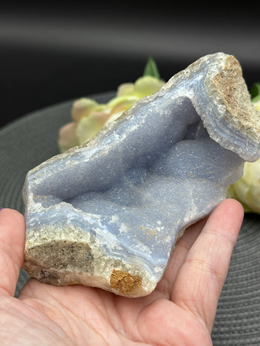 Blue Lace Agate Raw Specimen - super sparkling druzy 