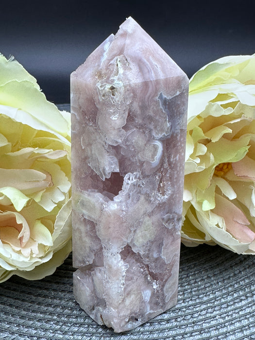 Druzy Filled Sparkling Pink Amethyst Point/Small Tower