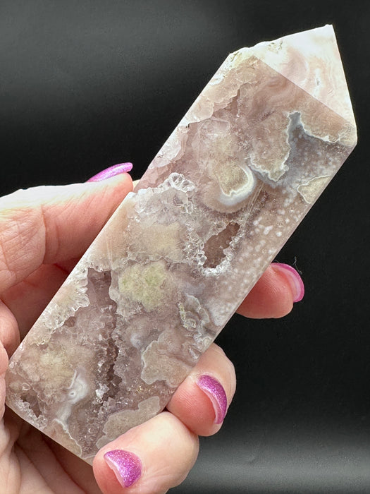 Druzy Filled Sparkling Pink Amethyst Point/Small Tower