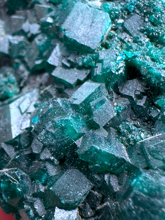 Sparkling Raw Dioptase Crystal Specimen
