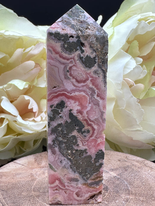 Rhodochrosite Crystal Point Tower