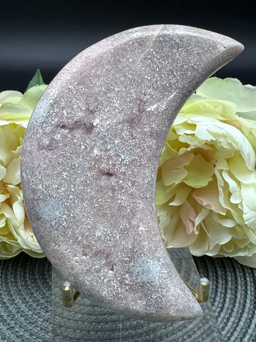 Chunky Pink Amethyst Moon with fine sparkles within