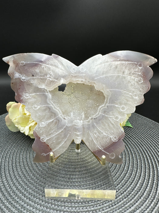 Stunning Druzy Agate Butterfly with a gorgeous rich sparkling druzy centre