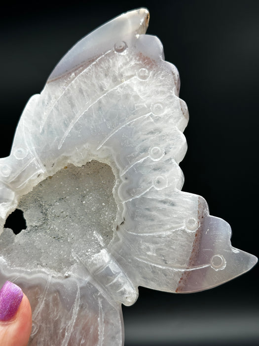 Stunning Druzy Agate Butterfly with a gorgeous rich sparkling druzy centre