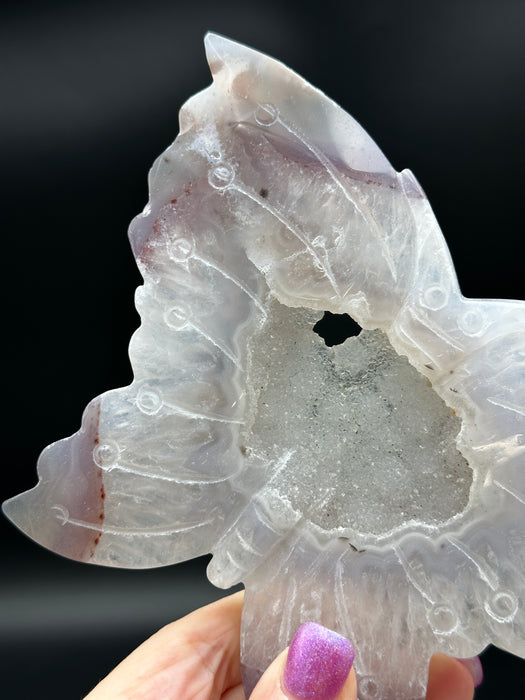 Stunning Druzy Agate Butterfly with a gorgeous rich sparkling druzy centre