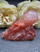 Stunning Fire Quartz Octopus on Rock Carving