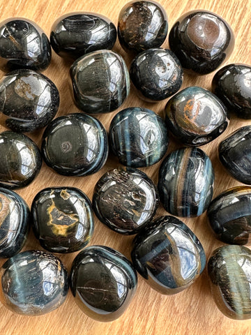 Blue Tigers Eye Tumbled Stones Crystals