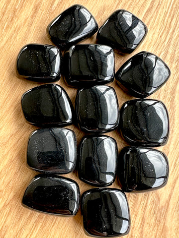 Black Onyx Tumbled Stone - High Quality