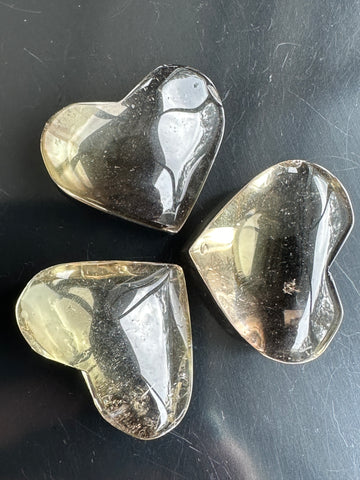 Natural Citrine Crystal Hearts