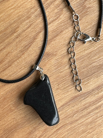 Shungite Tumble Pendant on Cord