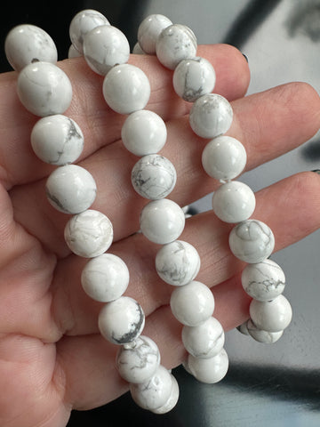 Howlite Crystal Bead Bracelet