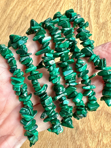 Malachite Crystal Chip Bracelet