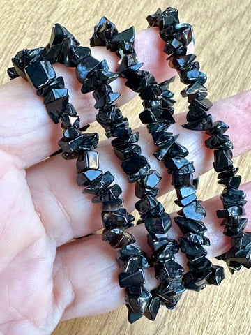 Black Onyx Crystal Chip Bracelet