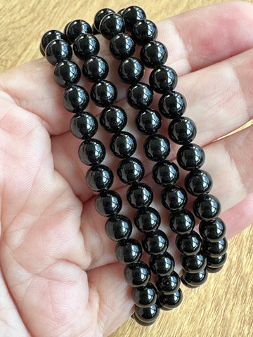 Black Tourmaline Crystal Bead Bracelet