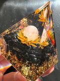 Orgonite Pyramid Crystal Rose Quartz Black Obsidian