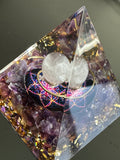 Orgonite Pyramid Crystal Rose Quartz Amethyst