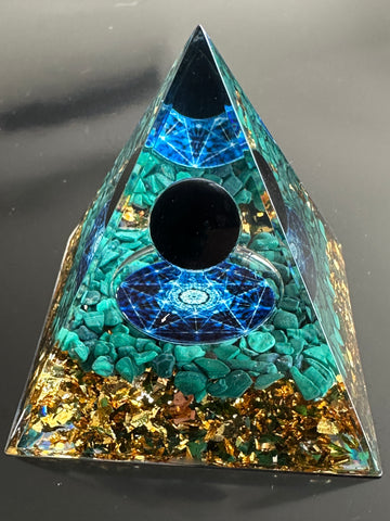 Orgonite Pyramid Crystal Malachite