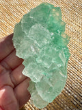 Green Halite Crystal Raw Specimen Cluster