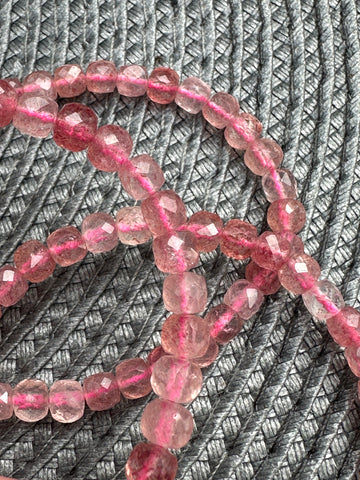 Red Strawberry Quartz Faceted Bracelet Crystal