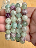 Snowflake Rainbow Fluorite Crystal Bead Bracelet Jewellery