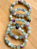 Snowflake Rainbow Fluorite Crystal Bead Bracelet Jewellery