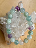 Snowflake Rainbow Fluorite Crystal Bead Bracelet Jewellery