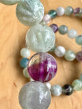 Snowflake Rainbow Fluorite Crystal Bead Bracelet Jewellery