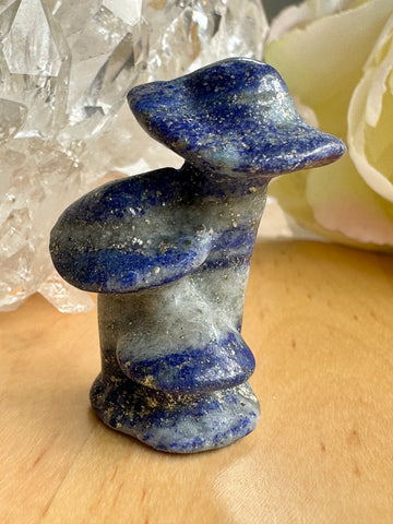 Lapis Lazuli Mushroom Crystal Carving