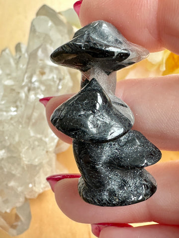 Black Tourmaline Quartz Crystal Mini Mushroom