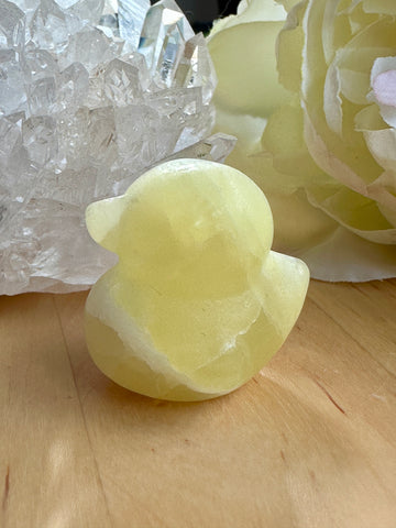 Lemon Calcite "Rubber Duck" Carving