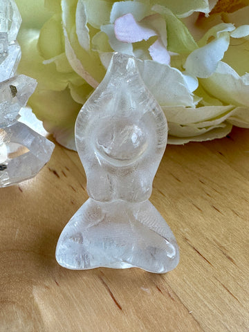 Clear Quartz Mini Yoga Lady Carving