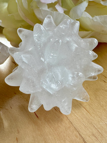 Clear Quartz Crystal Mini Sea Urchin Carving