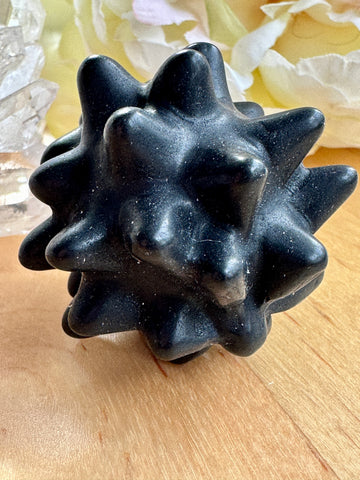 Black Obsidian Crystal Mini Sea Urchin Carving