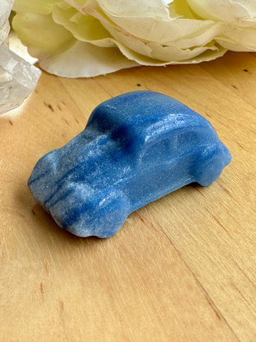 Blue Aventurine Mini VW Car Carving