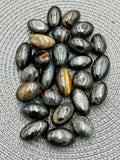 Blue Tigers Eye Tumbled Stone - More Oval Shape