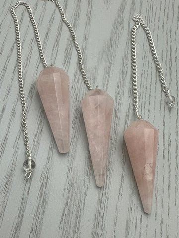 Rose Quartz Crystal Pendulum