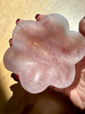 Rose Quartz Crystal Flower Bowl