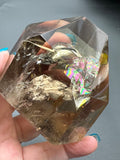 Smoky Citrine Crystal Point with Rainbow