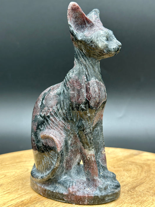 Garnet and Astrophyllite Egyptian Sphinx Cat